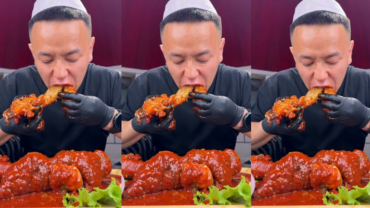 Chinese Moslim Eat FOOD COMPILATION | Spicy Beef Trotter Mukbang|  