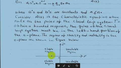 Control Theory I- The Stability of Linear Feedback Systems- lecture 1