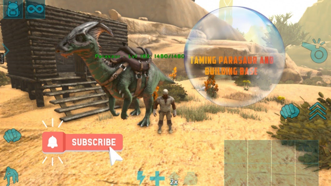 Ark Mobile|Scorched Earth-Parasaur Taming|Building Base! - YouTube