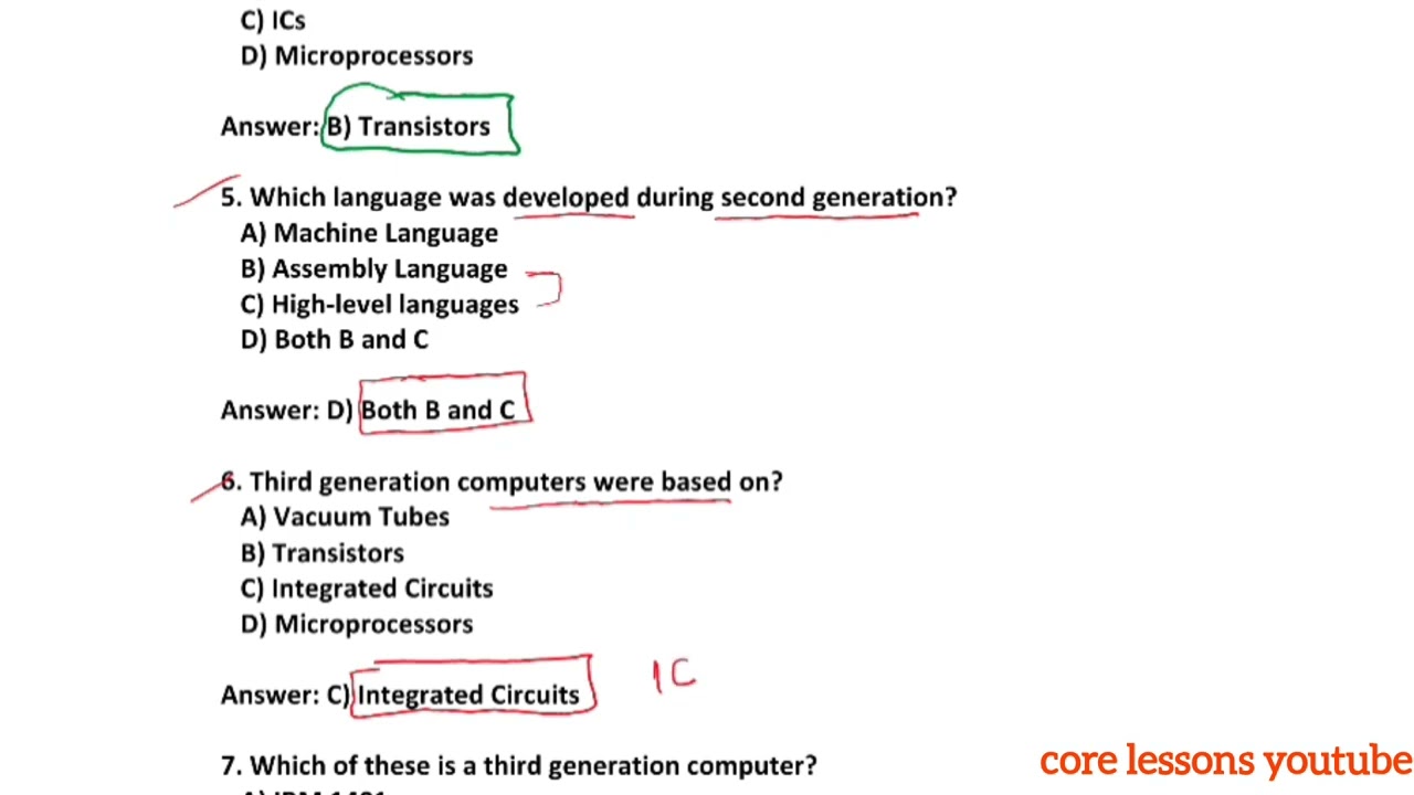 Computer generations mcqs.  
