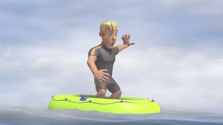Sam räddar surfa Tom | Brandman Sam Svenska 🔥 Ny Kompilering | Barnfilmer