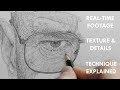 Realistic Drawing - Texture & Detail Technique - REAL-TIME Process Explained