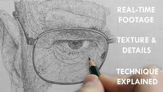 Realistic Drawing - Texture & Detail Technique - REAL-TIME Process Explained