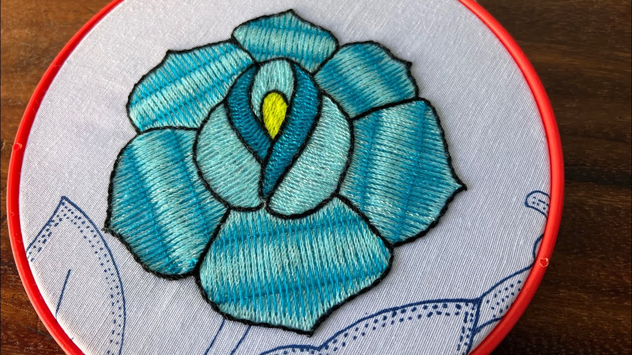 PUNTADA FÁCIL PARA UNA ROSA 🌹 Como bordar una rosa 😍🌺