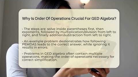 Why Is Order Of Operations Crucial For GED Algebra? - Your GED Coach