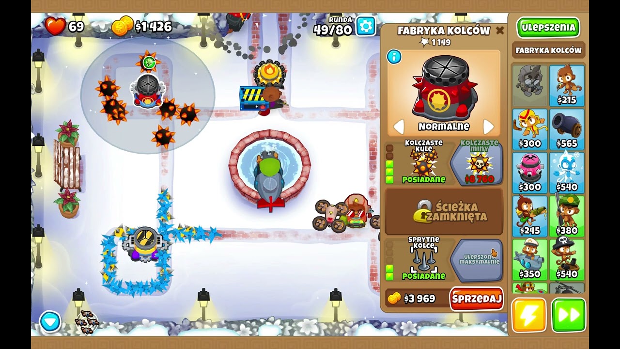 BloonsTD6 Zimowy park [trudny] Alternatywne rundy blonów Przejście gry