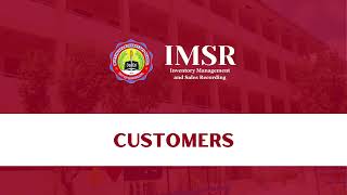 Add/Edit/Delete Customer - IMSR Assistance Tutorial