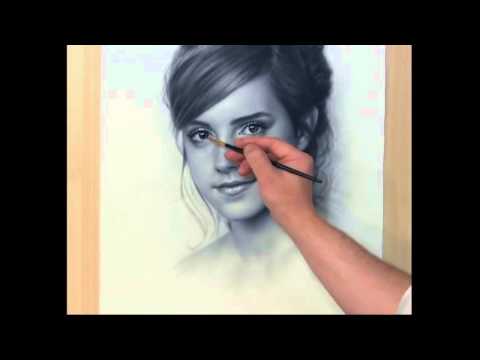 Speed Drawing Portrait Emma Watson  Рисование портрета Сухая кисть