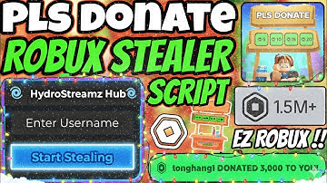 [🤑 Easy]: Pls donate Robux stealer script| New update| Keyless| Working on mobile/PC| 2025 unlimited