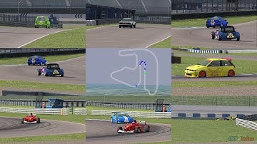 Live For Speed - AI - High Speed Chase BF1 to UF1 at Rockingham - 9 Screen Split