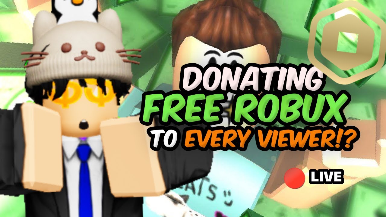 Donating FREE ROBUX to ALL VIEWERS in PLS DONATE 🥰!! (LIVE 🔴) - YouTube