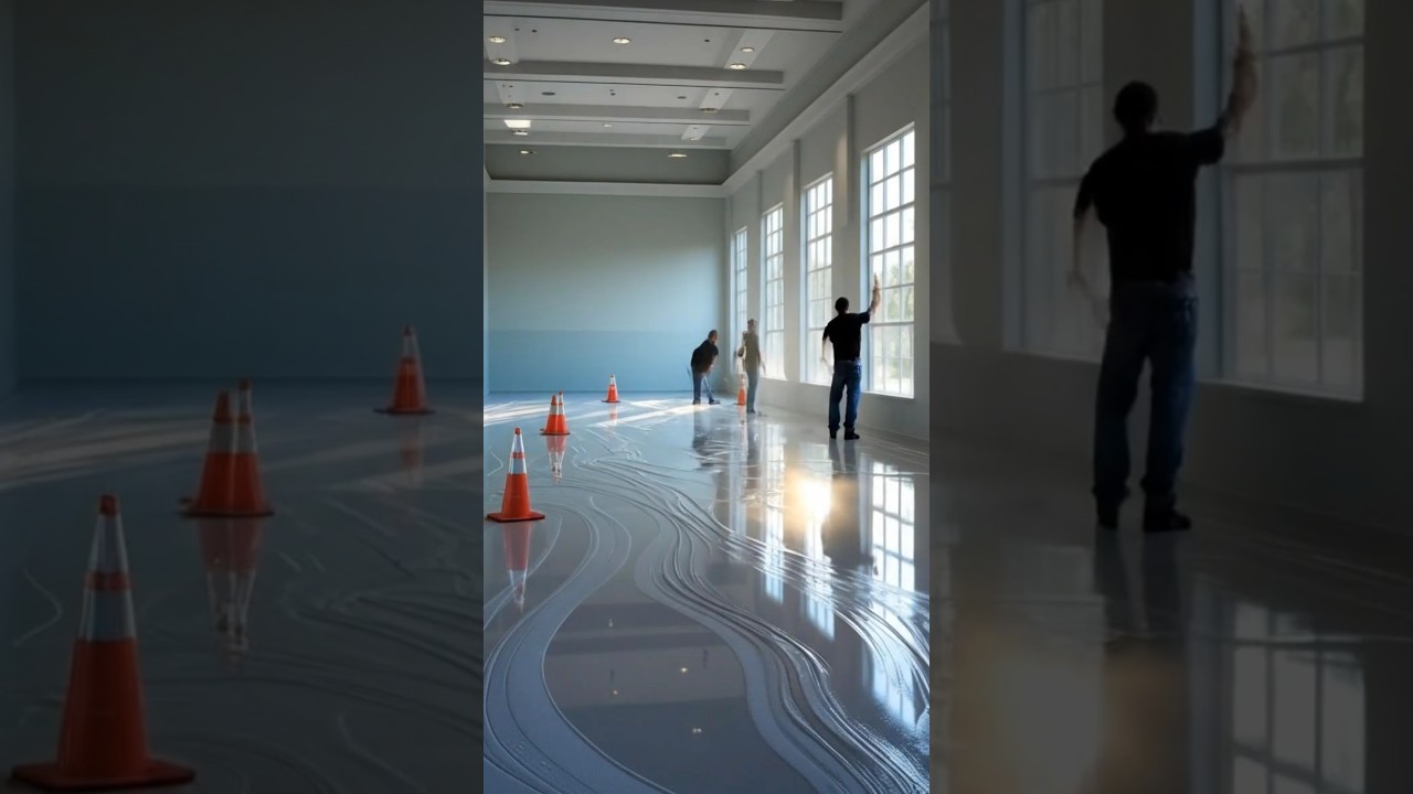 Luxury epoxy flooring | Dining hall floor process 😍