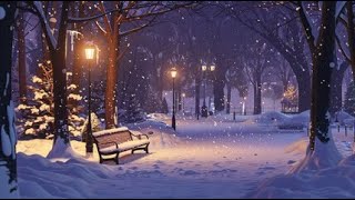 Snowfall Serenity ❄️ | Peaceful Winter Night Aesthetic with Soothing Background Music