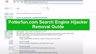 Potterfun.com Redirects Google Search | How to Remove Potterfun.com Search Engine Hijacker