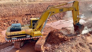 สุดจัด รุ่นนี้หาชมอยาก CAT 330ME ตัดภูเขาเจอหินแข็งสุด กับงานสร้างทางรถไฟรางคู่ จ.มหาสารคาม