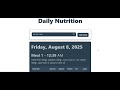 Personal Fitness Care Platform: Daily Nutrition module