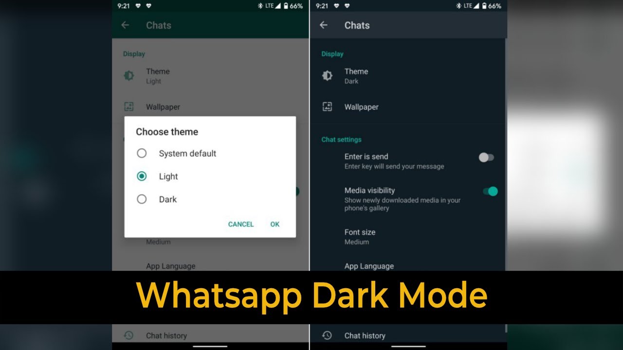 How to get Whatsapp Dark Mode 2020