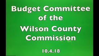 Wilson County Budget 10.4.18
