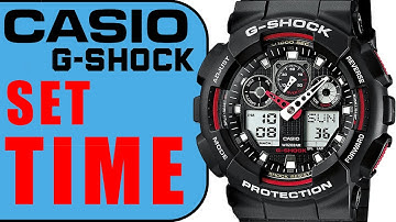 Casio G-shock How to set TIME in 1 minute 4k (Module 5081) GA-100 Series