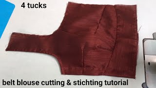 4 Tucks Blouse Cutting and Stitching | चार टक्स ब्लाउज की कटिंग