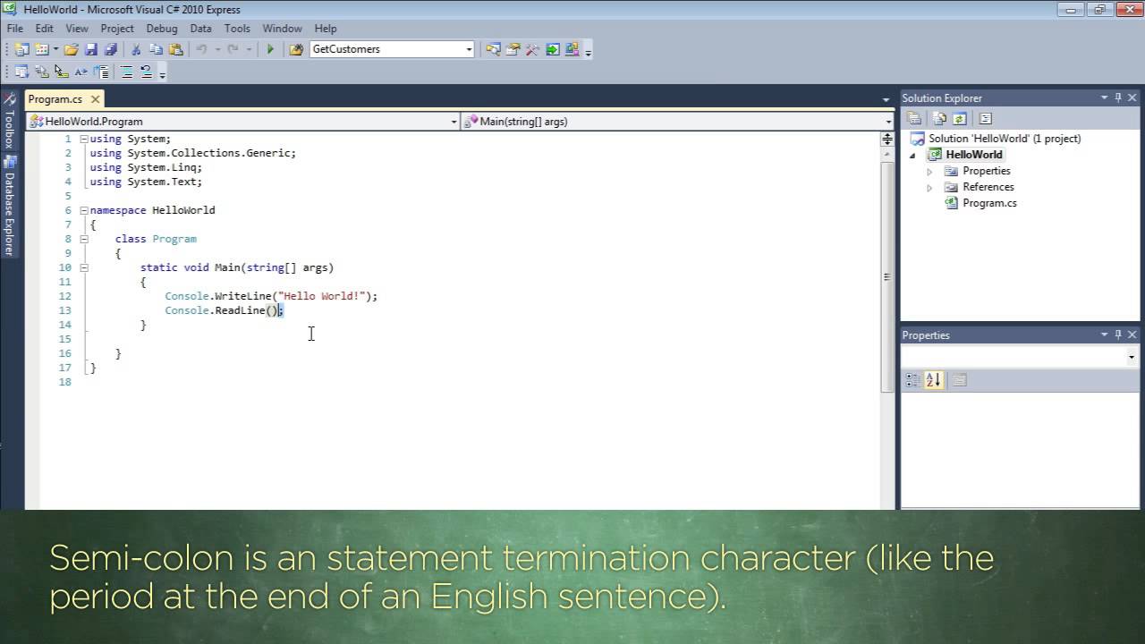 Dissecting the First C# Program You Created - 03 - YouTube