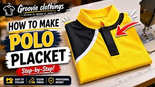 How To Make a Clean Polo Shirt Placket | Step-by-Step Tutorial