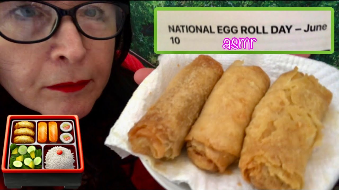 Quietly eating Egg Rolls & Story Time Ramble evening relaxation ASMR