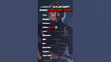 Longest Taylor Swift Songs from every album #taylorswift #taylor #swiftie #swiftologist
