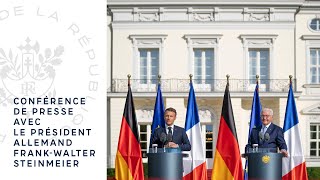 Conférence de presse conjointe du Président Emmanuel Macron et du Président Frank-Walter Steinmeier.