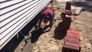 Building a Brick Foundation underneath the Mobile Home!