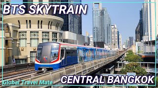 BTS Skytrain Public Transport in Central Bangkok 🇹🇭 Thailand