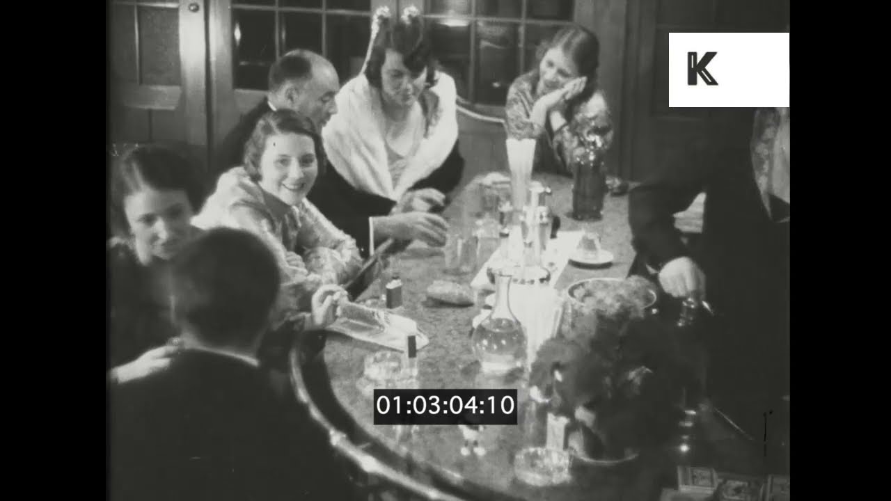 1930s Switzerland, Bar and Ballroom, Cocktail Party, Upper Class Lifestyle, 35mm