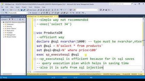 Dynamic sql query in Sql Server