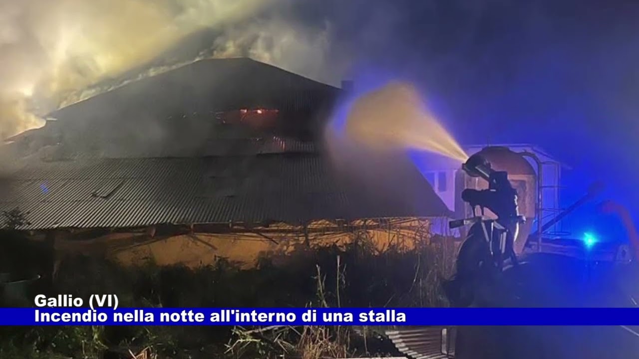 Gallio (VI). Incendio nella notte all'interno di una stalla 29.08.2023