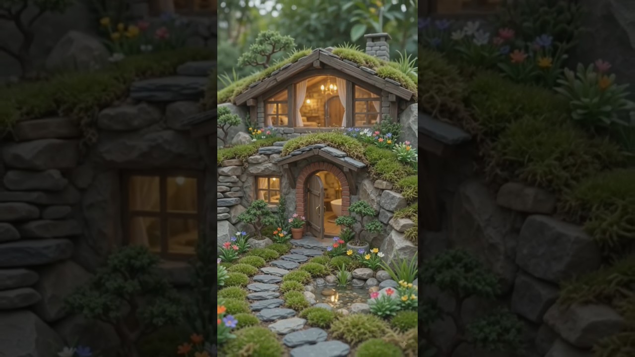 Tiny Cave Transformed into a Luxury Underground House! 🏡⛰️✨ #Shorts