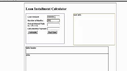 Javascript Loan Calculator - Part 5 - Calculating the Monthly Payment