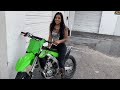 I let her ride the kx450f for the first timefail