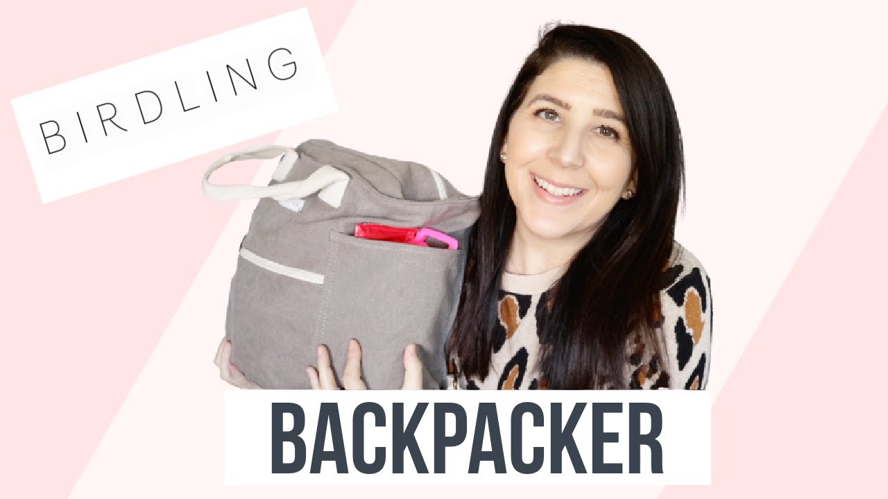 Birdling Backpacker Canvas Tote Backpack in Gray with Cream Handles Backpacker – Birdling Bags | Venture From the Nest main image 3