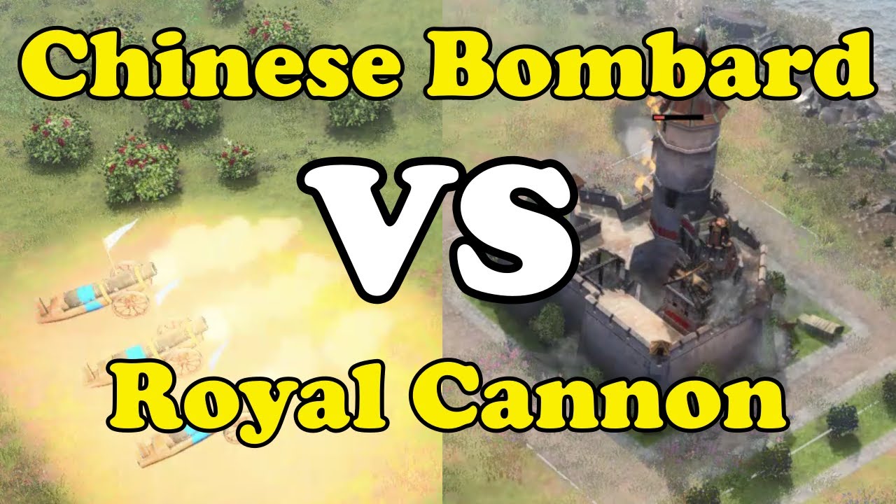 AOE4 DEMOLITION Chinese Bombard VS Royal Cannon YouTube