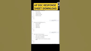 AP DSC response sheet download #shorts #videoviral