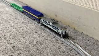 JR DD51 1000形ディーゼル機関車(1037号機・ユーロライナー色)限定品+コキ107形107-2080(増備型・西濃運輸コンテナ)+コキ250000形252876編成の走行！【Nゲージ】