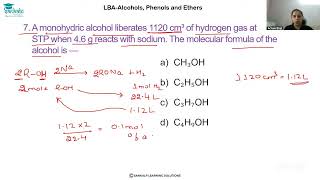 LBA KCET II PU Chemistry Alcohols, Phenols and Ethers MCQ 7