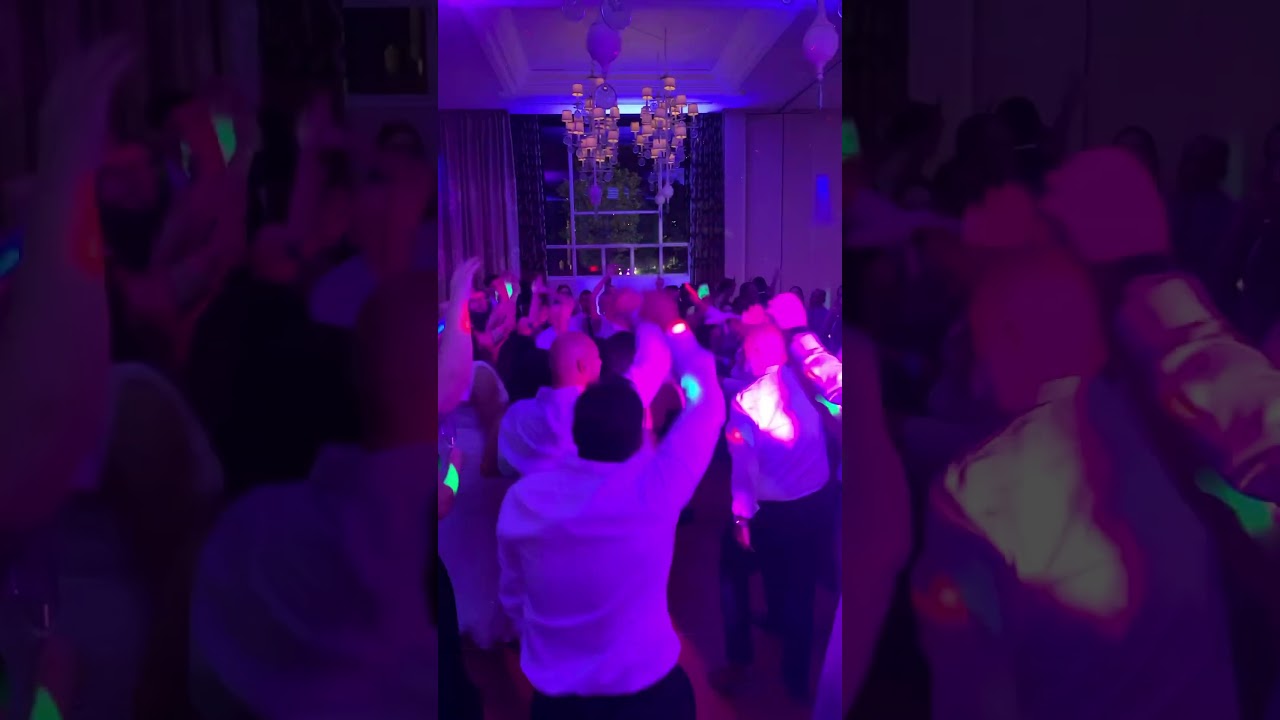 Dance floor lights and uplighting together.