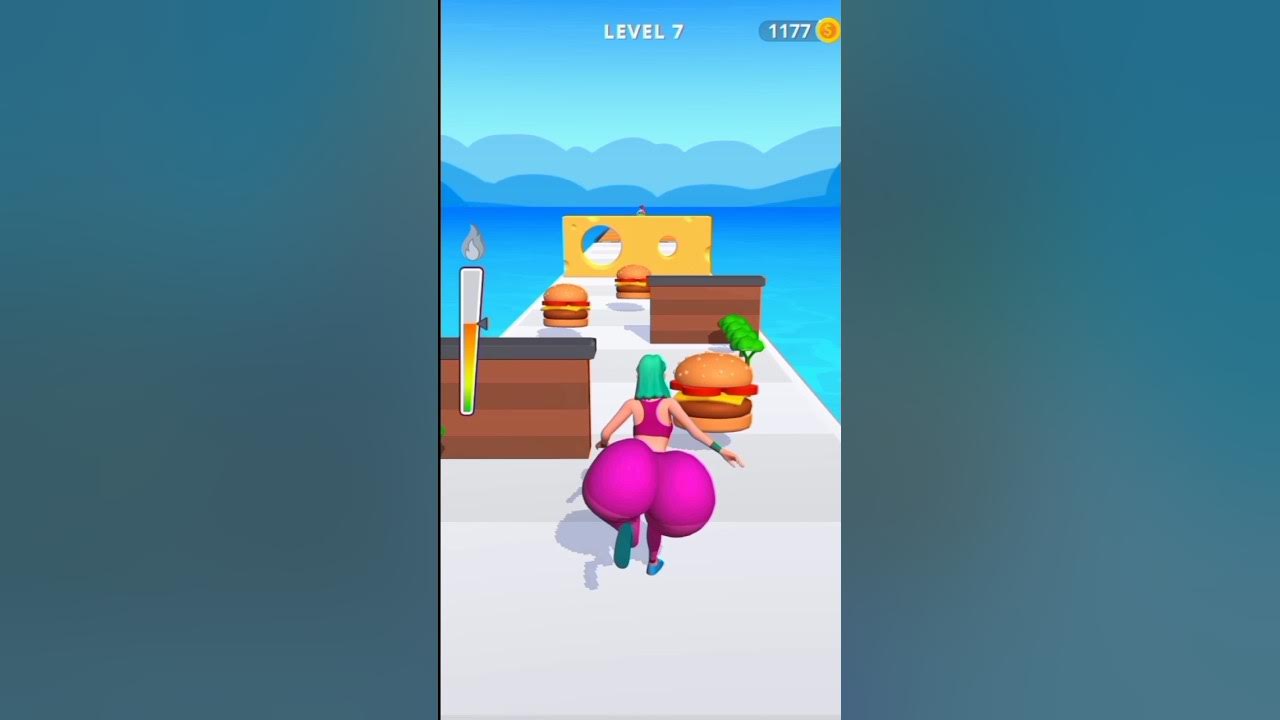 Twerk 7 level game play #short| burger eating so big tall girl runing ...