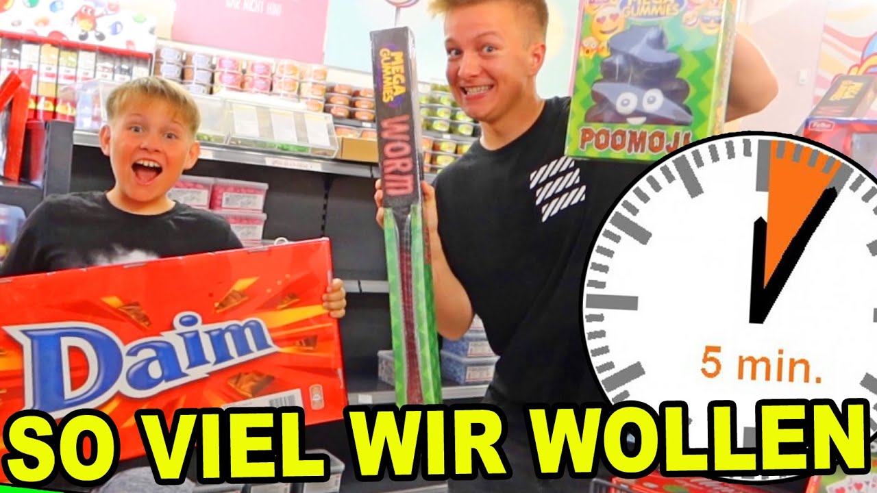 5 Minuten SÜßIGKEITEN KAUFEN so viel wir wollen 🍬 Papa rastet aus? 🍭🍡