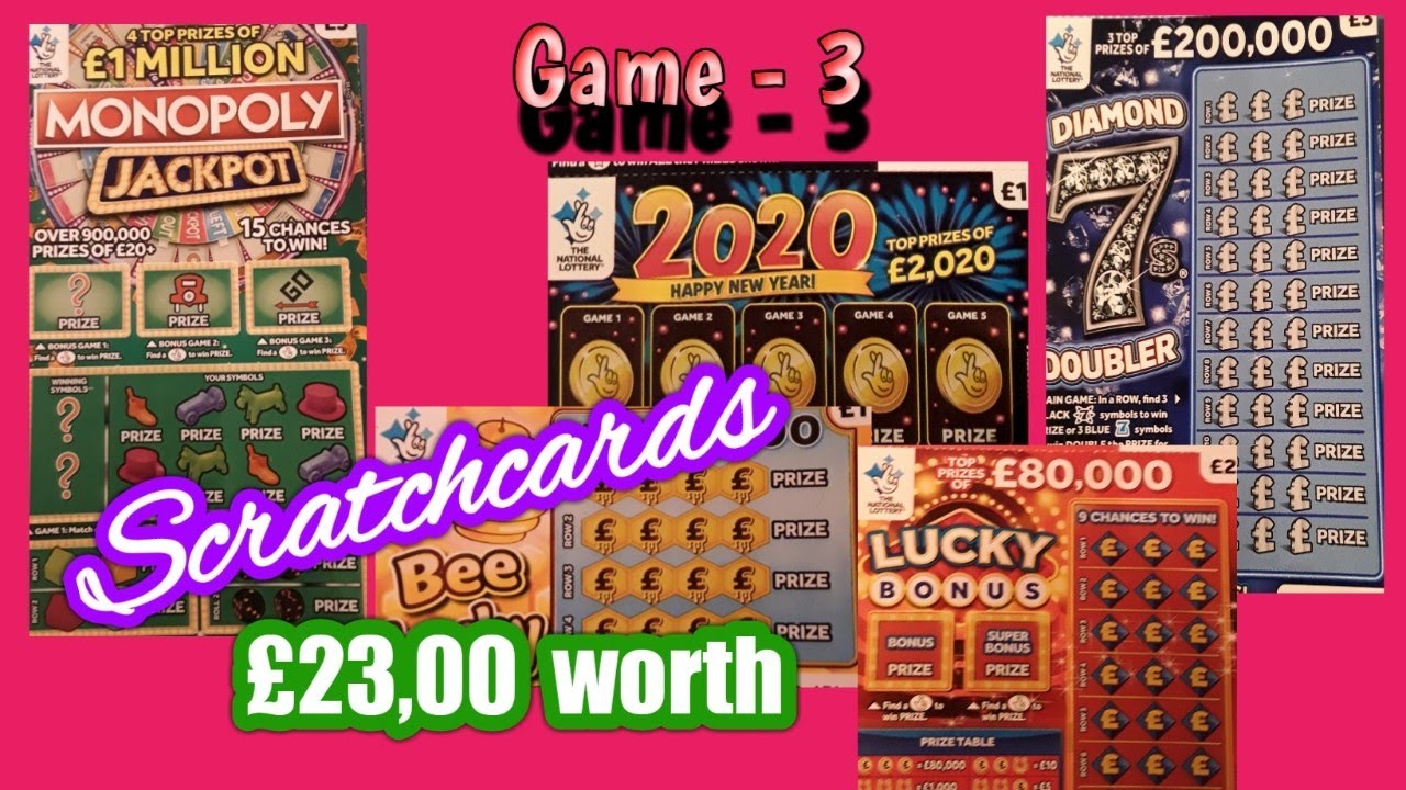 Diamond 7s Doublers..Monopoly..2020..Bee Lucky..Scratchcards and Lucky Bonus..