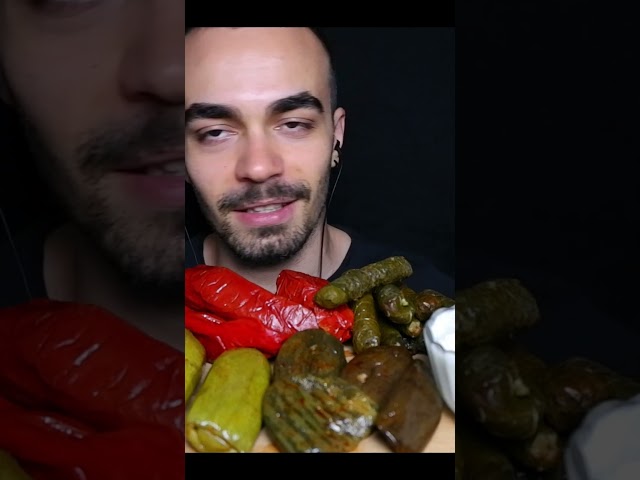 Zeytinyağlı Dolma Mukbang ASMR #shorts