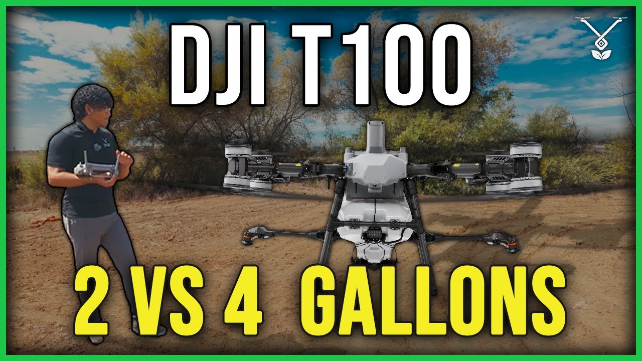 Производительность DJI Agras T100 I 2 галлона против 4 галлонов