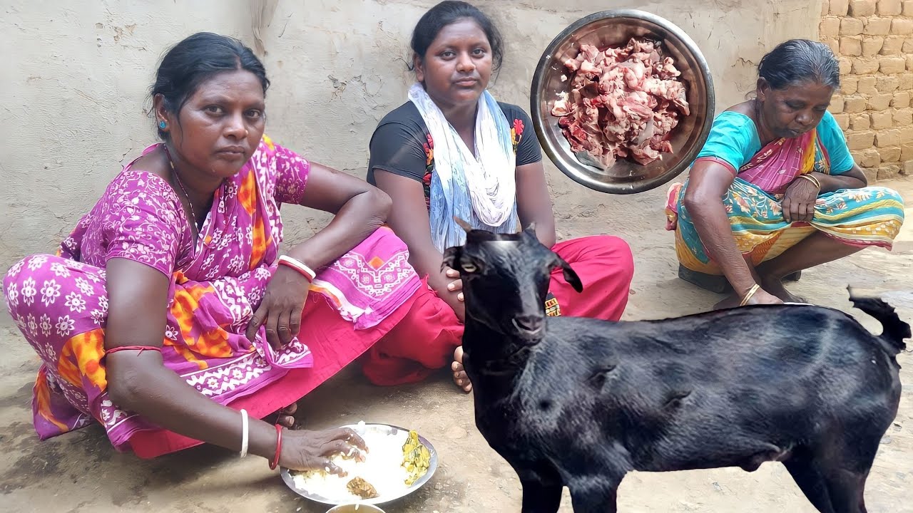 Mutton curry recipe in village style|| Goat Meat Cutting and cooking||chicken curry recipe