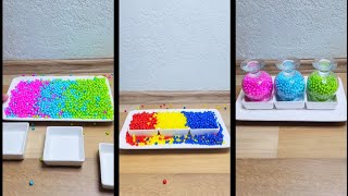 "Relaxing video: Beads fall out of plates"